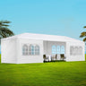 Instahut Gazebo 3x9m Marquee Wedding Party Tent Outdoor Camping Side Wall Canopy 8 Panel White