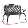 Gardeon Garden Bench Patio Porch Park Lounge Cast Aluminium Outdoor Furniture