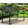 Gardeon Outdoor Garden Bench Seat Steel Outdoor Furniture 2 Seater Park Black