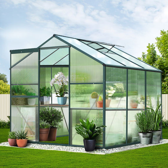 Greenfingers Greenhouse 1.9x1.9x1.83M Aluminium Polycarbonate Green House Garden Shed