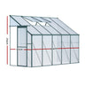 Greenfingers Greenhouse 3x1.27x2.13M Lean-to Aluminium Polycarbonate Green House Garden Shed