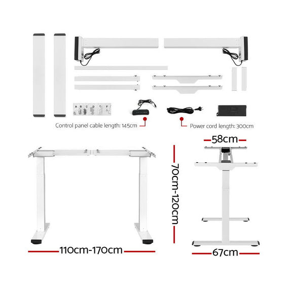 Artiss Standing Desk Motorised Dual Motor 120CM Black