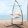 Gardeon Outdoor Hammock Chair with Steel Stand Hanging Hammock Beach Cream