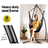 Gardeon Hammock Chair Outdoor Camping Hanging with Steel Stand Grey