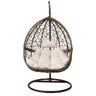 Gardeon Outdoor Egg Swing Chair Wicker Rattan Furniture Pod Stand Cushion Latte