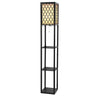 Artiss Floor Lamp 3 Tier Shelf Storage LED Light Stand Home Room Pattern Black