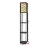 Artiss Floor Lamp 3 Tier Shelf Storage LED Light Stand Home Room Pattern Black