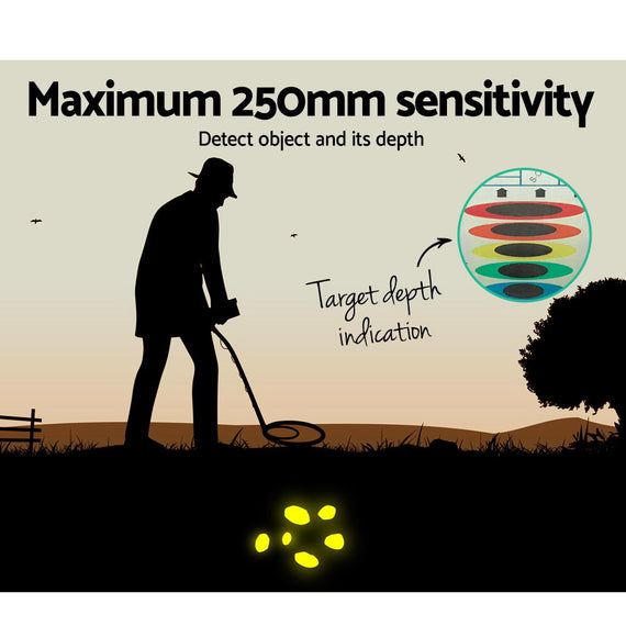 Metal Detector 250MM Deep Sensitive Waterproof Treasure Hunter Gold Digger