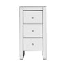 Artiss Bedside Table 3 Drawers Mirrored - QUENN Silver