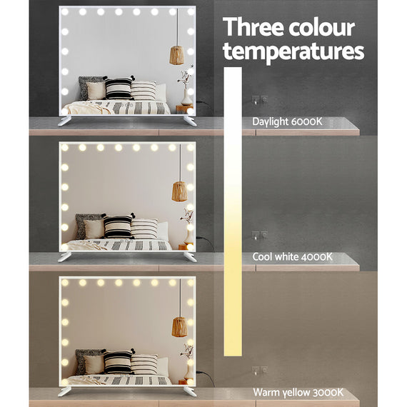 Embellir Makeup Mirror Hollywood 80x65cm 18 LED with Light Vanity Dimmable Wall