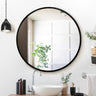 Embellir Wall Mirror Makeup 90cm Home Decor Framed Mirrors Bathroom Round Black