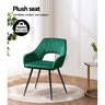 Artiss Set of 2 Caitlee Dining Chairs Kitchen Chairs Velvet Upholstered Green