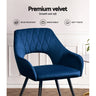 Artiss Dining Chairs Set of 2 Blue Velvet Caitlee