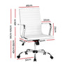 Artiss Office Chair PU Leather Mid Back White