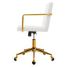 Velvet Office Chair Executive Fabric Computer Chairs Adjustable Work Study White