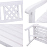 Gardeon Outdoor Garden Bench Wooden Chair 3 Seat Patio Furniture Lounge White