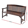 Gardeon 5FT Outdoor Garden Bench Wooden 3 Seat Chair Patio Furniture Charcoal