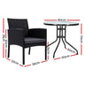 Gardeon Outdoor Bistro Chairs Patio Furniture Dining Chair Wicker Garden Cushion Tea Coffee Cafe Bar Set