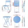 Gardeon Outdoor Setting Table and Chairs Folding Bistro Set Patio Furniture Blue