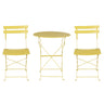 Gradeon 3PC Outdoor Bistro Set Steel Table and Chairs Patio Furniture Yellow