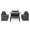 Gardeon Outdoor Furniture Dining Setting Sofa Set Lounge Wicker 8 Seater Mixed Grey