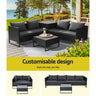 Gardeon 4-Seater Outdoor Sofa Furniture Lounge Set Wicker Setting Black