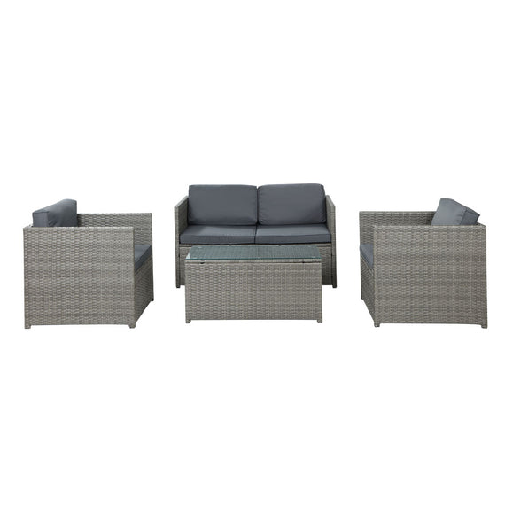 Gardeon Outdoor Furniture Sofa Set 4-Seater Wicker Lounge Setting Table Chairs