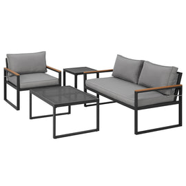 Gardeon Outdoor Sofa Set 3 Seater Corner Modular Lounge Setting Steel