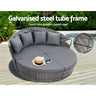 Gardeon Sun Lounge Setting Wicker Lounger Day Bed Outdoor Furniture Patio Grey