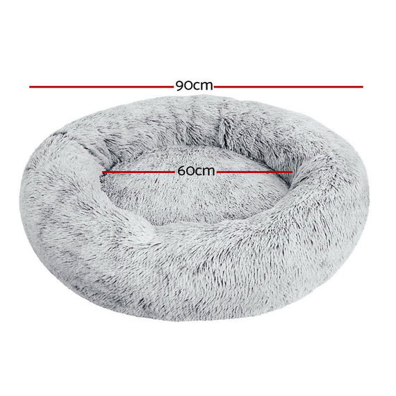 i.Pet Pet Bed Dog Cat 90cm Large Calming Soft Plush Charcoal