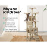 i.Pet Cat Tree 180cm Tower Scratching Post Scratcher Wood Condo House Toys Beige