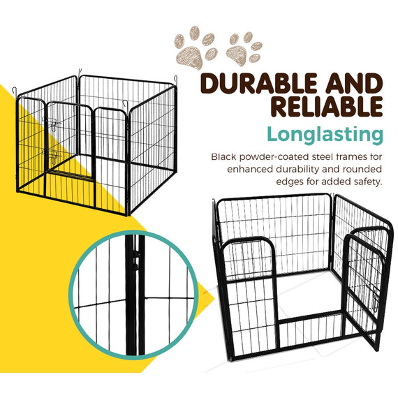 i.Pet 24" 8 Panel Dog Playpen Pet Exercise Cage Enclosure Fence Play Pen