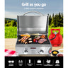 Grillz Portable Gas BBQ Grill 2 Burners with Double Sided Plate