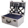 Alfresco 6 Person Picnic Basket Set Cooler Bag Insulated Blanket Plates Navy