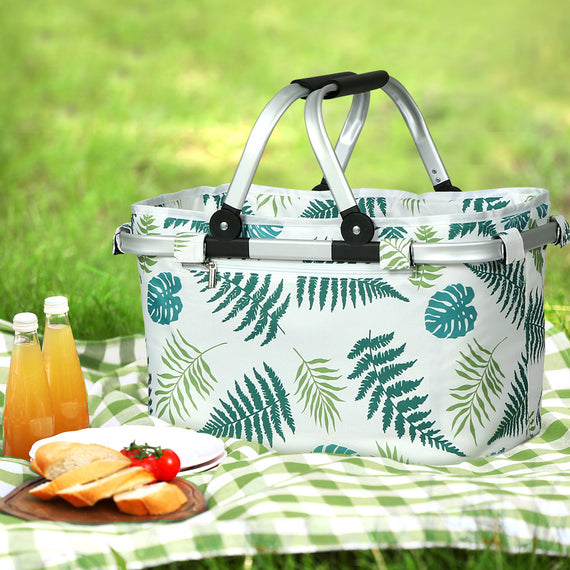 Alfresco Picnic Basket Folding Bag Hamper Insulated Food Storage