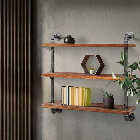 Artiss Floating DIY Pipe Shelf 3 Tiers - ISSA