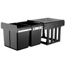 Cefito Pull Out Bin Kitchen Double Basket 2X15L Black