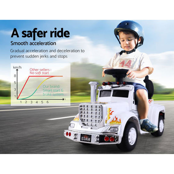 Ride On Cars Kids Electric Toys Car Battery Truck Childrens Motorbike Toy Rigo White