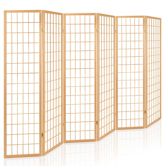 Artiss 6 Panel Room Divider Screen 261x179cm Natural