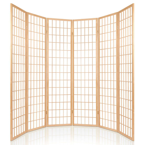 Artiss 6 Panel Room Divider Screen 261x179cm Natural