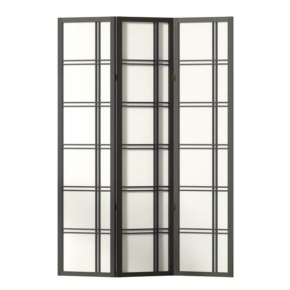 Artiss Room Divider Screen Privacy Wood Dividers Stand 3 Panel Nova Black