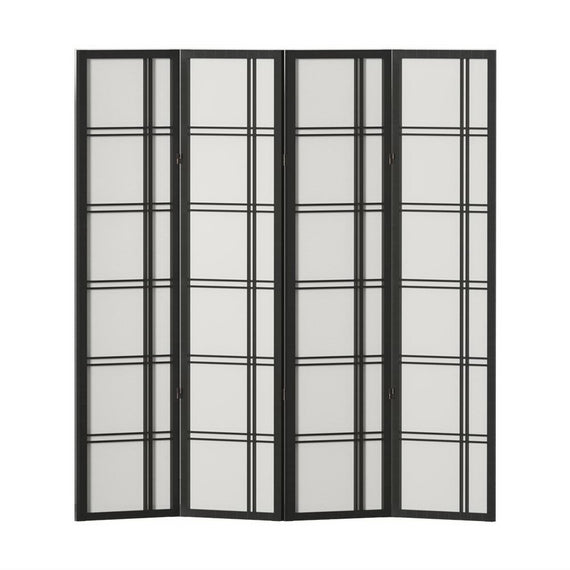 Artiss Room Divider Screen Privacy Wood Dividers Stand 4 Panel Nova Black