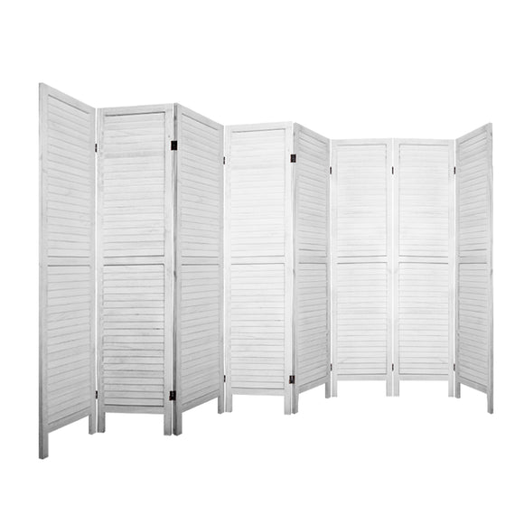 Artiss 8 Panel Room Divider Screen 326x170cm Louver White