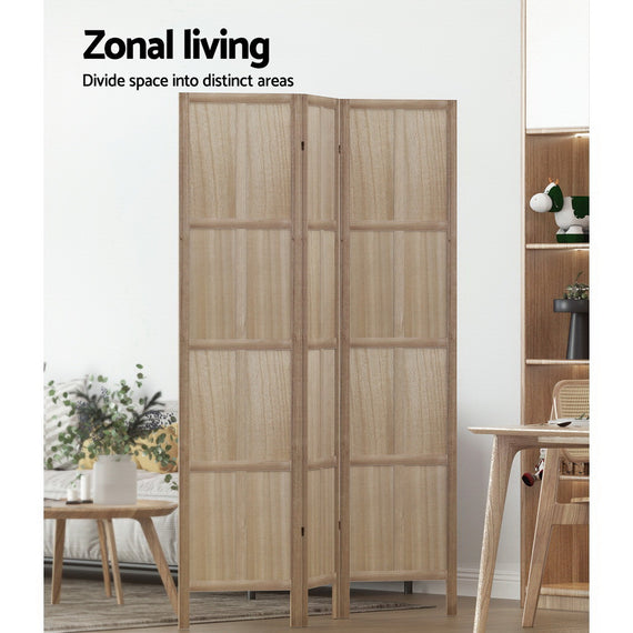 Artiss Jade Room Divider Screen Privacy Wood Dividers Stand 3 Panel Brown