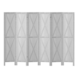 Artiss Silon Room Divider Screen Privacy Wood Dividers Stand 6 Panel White