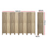 Artiss Silon Room Divider Screen Privacy Wood Dividers Stand 8 Panel Brown