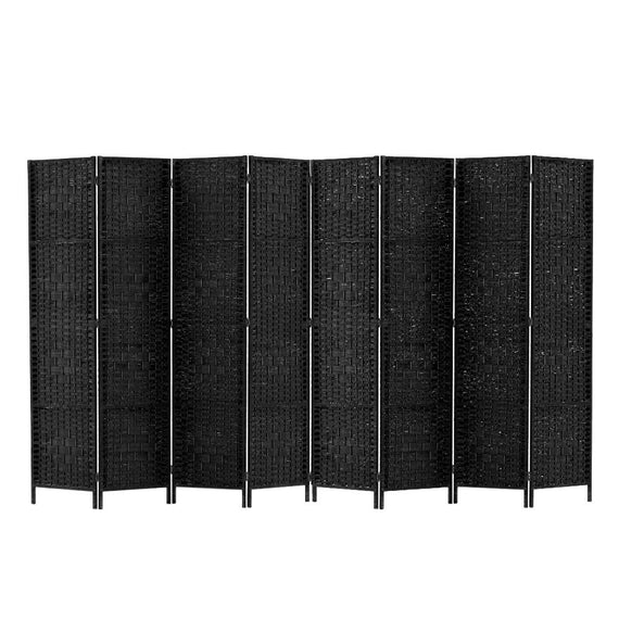 Artiss 8 Panel Room Divider Screen 326x170cm Woven Black