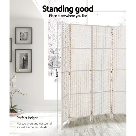 Artiss 8 Panel Room Divider Screen 326x170cm Woven White