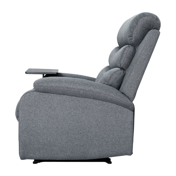 Artiss Recliner Chair Lounge Sofa Armchair Chairs Couch Fabric Grey Tray Table