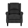 Artiss Recliner Chair Adjustable Sofa Lounge Soft Suede Armchair Couch Charcoal